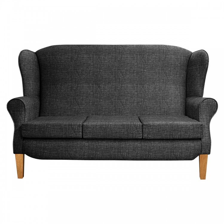 3 Seater Duchess Sofa in Maya Charcoal Weave Velvet Fabric | Beaumont