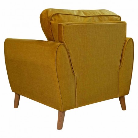 Minimalist Wingback Chair in Malta Gold Deluxe Velvet Fabric | Beaumont
