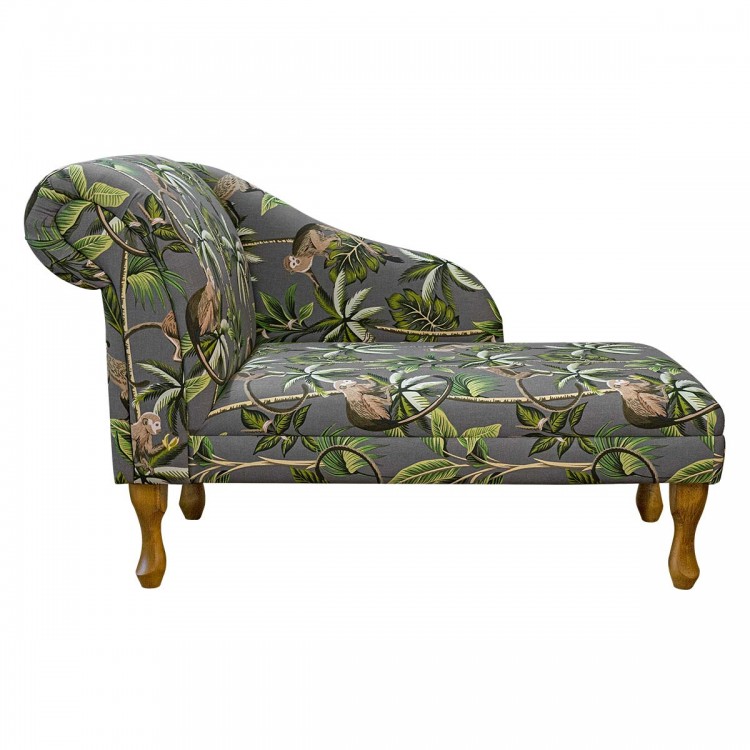 Medium Chaise Longue in a Monkey Grey 100% Cotton Fabric | Beaumont