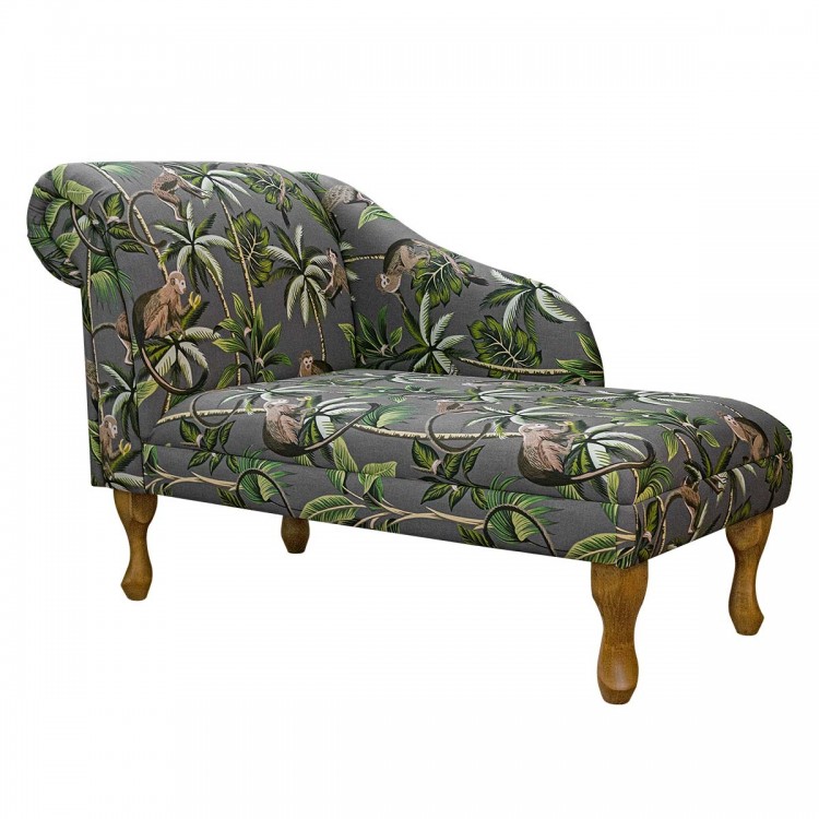 Medium Chaise Longue in a Monkey Grey 100% Cotton Fabric | Beaumont