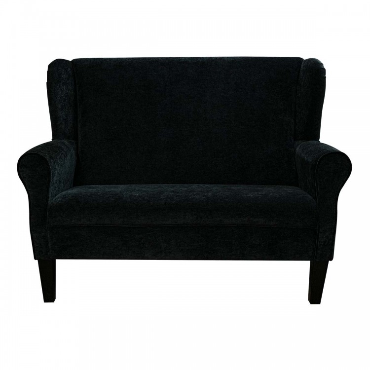 2 Seater Modern Wingback Sofa in a Manhattan Ebony Marl Velvet Fabric | Beaumont