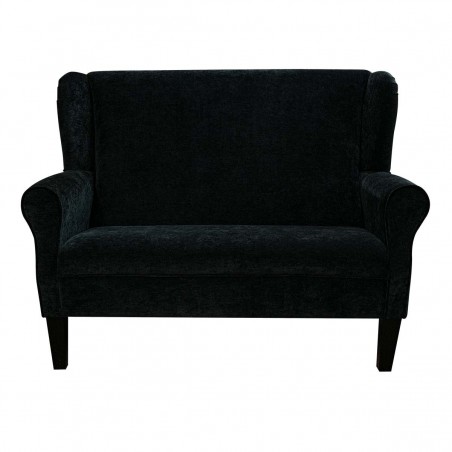 2 Seater Modern Wingback Sofa in a Manhattan Ebony Marl Velvet Fabric | Beaumont