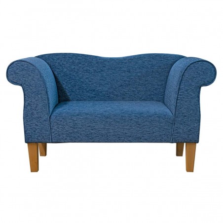 Small Chaise Sofa in Coniston Plain Blue Chenille Fabric | Beaumont