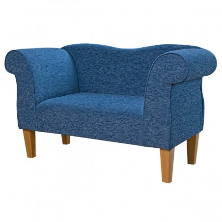 Small Chaise Sofa in Coniston Plain Blue Chenille Fabric | Beaumont
