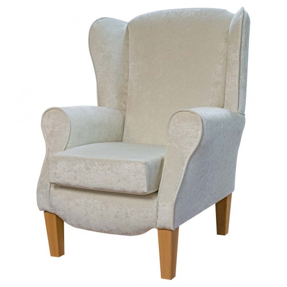 Duchess Wingback Armchair in a Pastiche Plain White Fabric