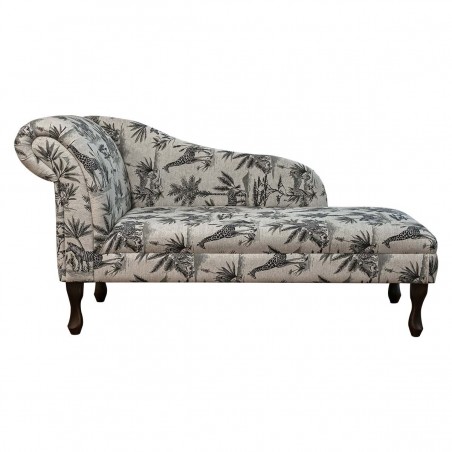 56" Medium Chaise Longue in a Safari Wildlife Fabric | Beaumont
