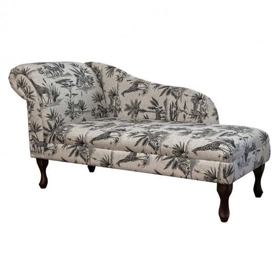 56" Medium Chaise Longue in a Safari Wildlife Fabric | Beaumont