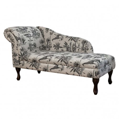 56" Medium Chaise Longue in a Safari Wildlife Fabric | Beaumont