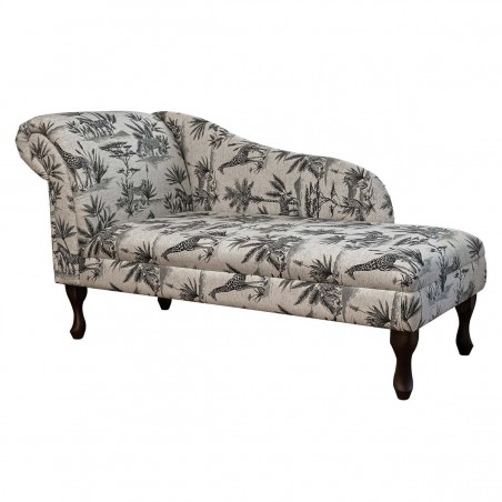 56" Medium Chaise Longue in a Safari Wildlife Fabric | Beaumont