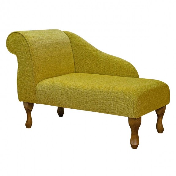 Mini Chaise Longue in Napoli Lemon Weave Fabric NAP3459 | Beaumont