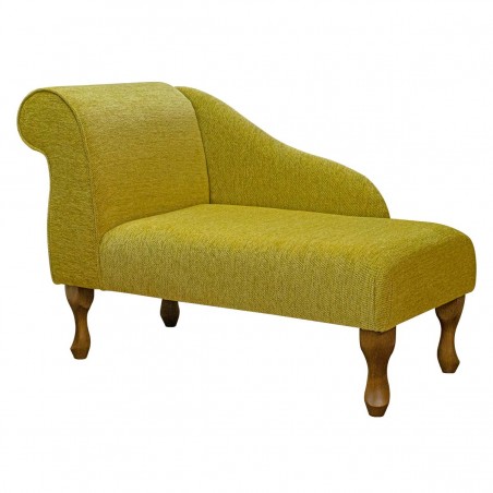 Mini Chaise Longue in Napoli Lemon Weave Fabric NAP3459 | Beaumont
