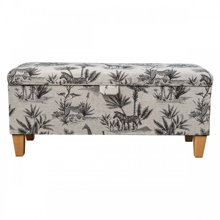 Handmade Storage Bench in Fryetts Safari Wildlife Fabric | Beaumont