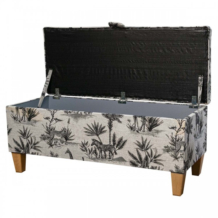 Handmade Storage Bench in Fryetts Safari Wildlife Fabric | Beaumont