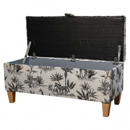 Handmade Storage Bench in Fryetts Safari Wildlife Fabric | Beaumont
