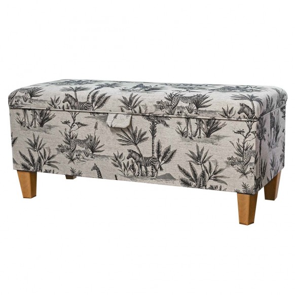Handmade Storage Bench in Fryetts Safari Wildlife Fabric | Beaumont
