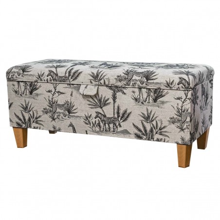 Handmade Storage Bench in Fryetts Safari Wildlife Fabric | Beaumont