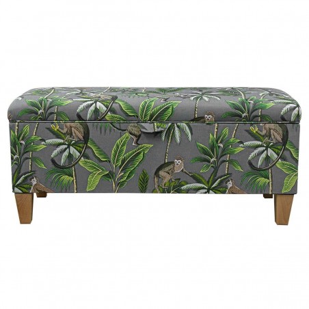 Handmade Storage Bench in Fryetts Monkey Grey Fabric | Beaumont