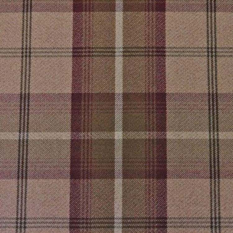Storage Stool Ottoman in Balmoral Mulberry Tartan Fabric | Beaumont