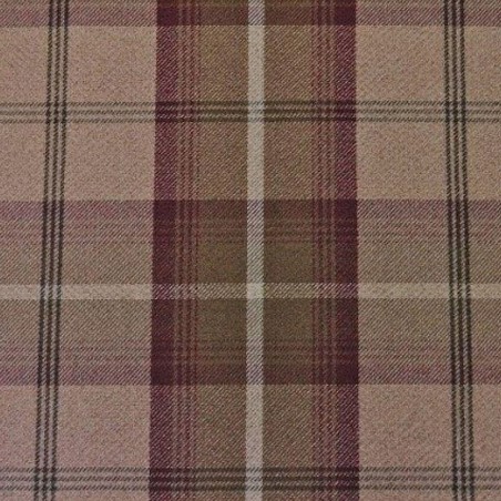 Storage Stool Ottoman in Balmoral Mulberry Tartan Fabric | Beaumont