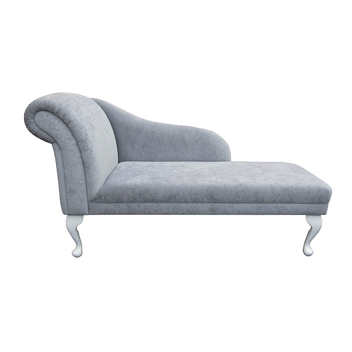 52" Classic Style Chaise Longue in a Silver Danza Fabric - DAN807