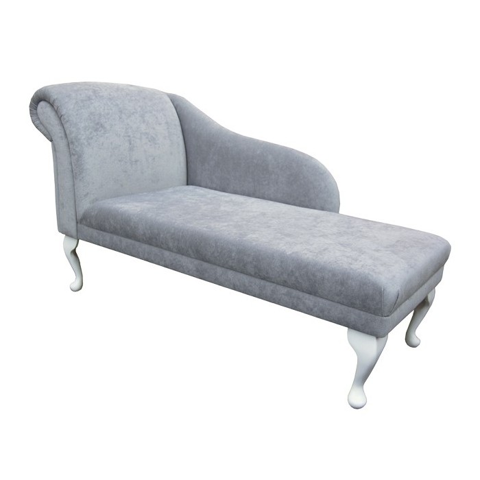52" Classic Style Chaise Longue in a Silver Danza Fabric - DAN807