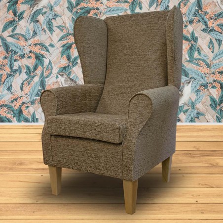 brown boucle chair