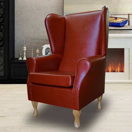 Large High Back Chair in a Denver Smooth Tan Vinyl SR14401 | Beaumont