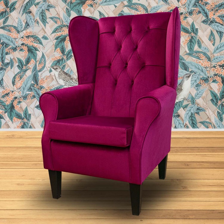 buttoned plum velvet armchair buttoned plum velvet armchair