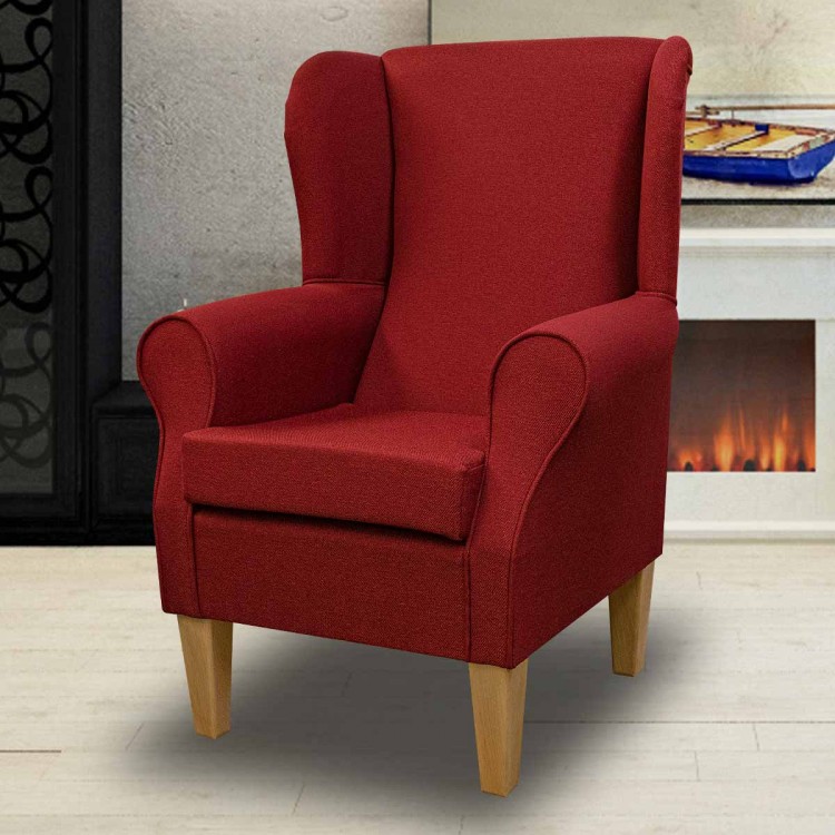 Wingback Chair in a Dundee Plain Rouge Fabric SR13626 | Beaumont