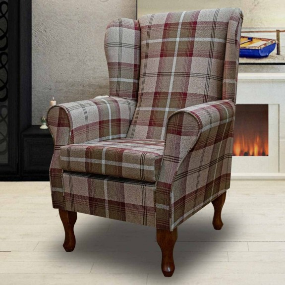 Standard Wingback Chair in a Balmoral Mulberry Fabric | Beaumont
