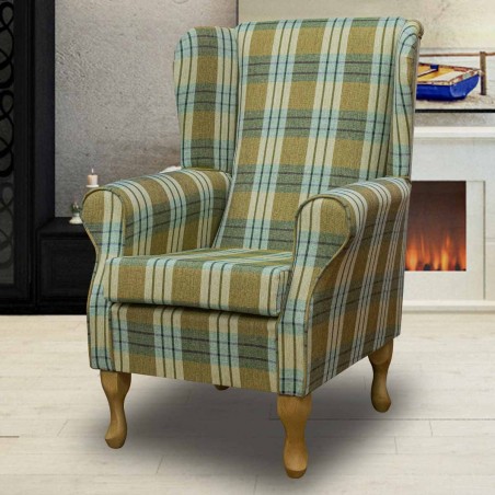 Standard Wingback Chair in a Kintyre Pampas Tartan Fabric | Beaumont