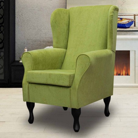 Standard Wingback Chair in a Topaz Lime Fabric | Beaumont