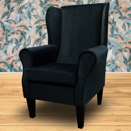 Standard Wingback Chair in a Malta Cosmic Deluxe Velvet Fabric | Beaumont