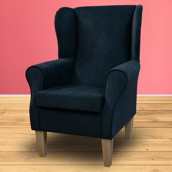 Standard Wingback Westoe Chair in an Orinoco Black Fabric | Beaumont