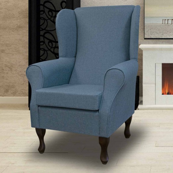 Standard Wingback Westoe Chair in a Sawana Pale Blue Fabric | Beaumont
