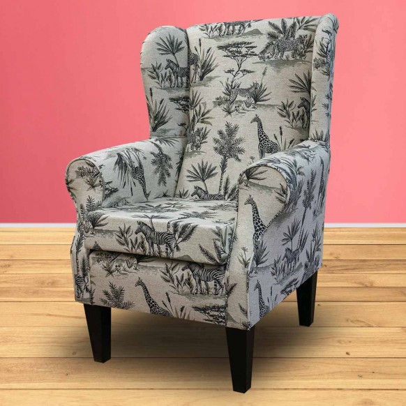 Standard Wingback Chair in Fryetts Safari Cotton Fabric | Beaumont