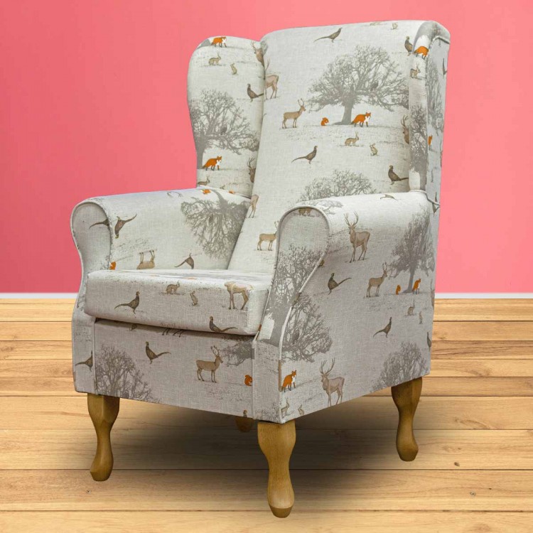 Standard Wingback Fireside Chair in a Tatton Autumn Fabric | Beaumont