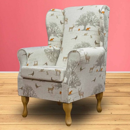 Standard Wingback Fireside Chair in a Tatton Autumn Fabric | Beaumont