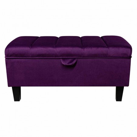Fluted Storage Ottoman in Monaco Amethyst Velvet Fabric | Beaumont