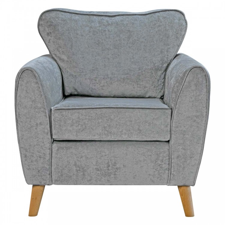 Minimalist Wingback Chair in Dolce Fog Velvet Fabric | Beaumont
