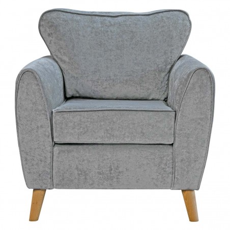 Minimalist Wingback Chair in Dolce Fog Velvet Fabric | Beaumont