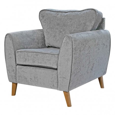 Minimalist Wingback Chair in Dolce Fog Velvet Fabric | Beaumont