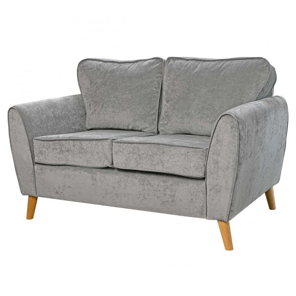 Minimalist Two Seater Sofa in Dolce Fog Velvet Fabric | Beaumont