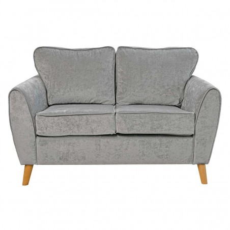 Minimalist Two Seater Sofa in Dolce Fog Velvet Fabric | Beaumont