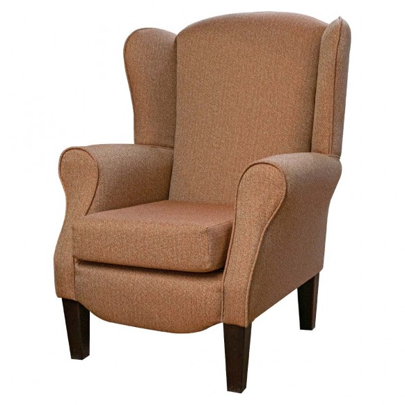 Duchess Wingback Armchair in a Dundee Hopsack Terra Fabric