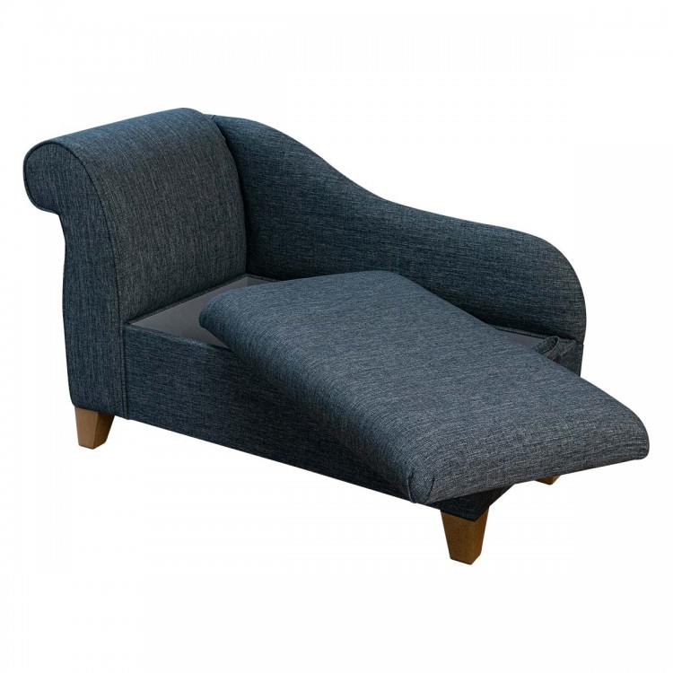 Storage Chaise Longue AquaClean Amble Denim Fabric SR19107 | Beaumont