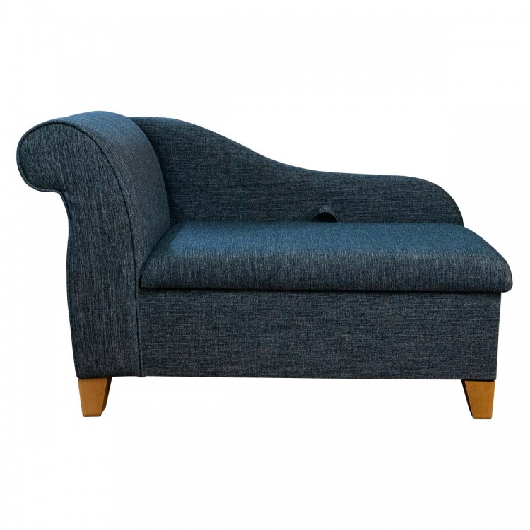 Storage Chaise Longue AquaClean Amble Denim Fabric SR19107 | Beaumont