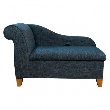 Storage Chaise Longue AquaClean Amble Denim Fabric SR19107 | Beaumont