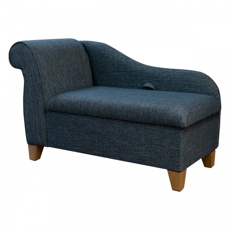 Storage Chaise Longue AquaClean Amble Denim Fabric SR19107 | Beaumont
