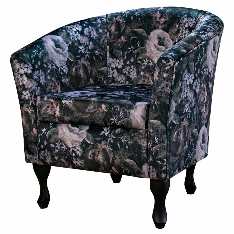 dark velvet tub chair